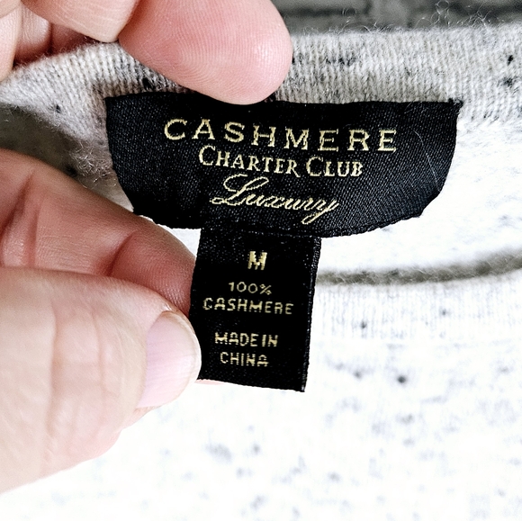 CHARTER CLUB LUXURY | cashmere knit long sleeve crewneck sweater - Picture 3 of 5